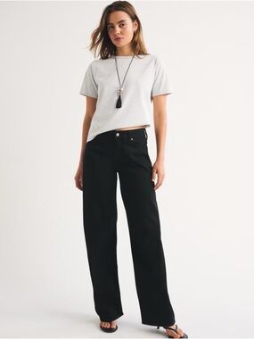 Abercrombie Low Rise Ultra Loose Jean Black Classic fit